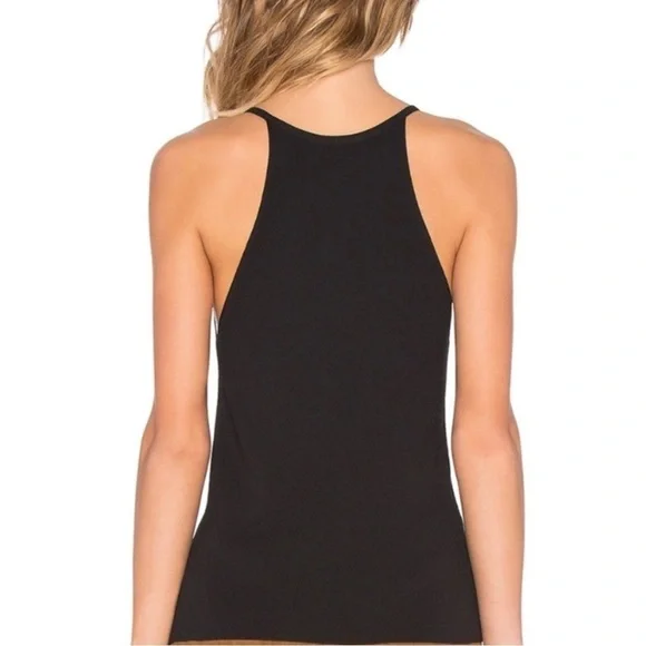 360 Sweater Presley Italian Yarn fringe black Tank Shell Top - Picture 2 of 9